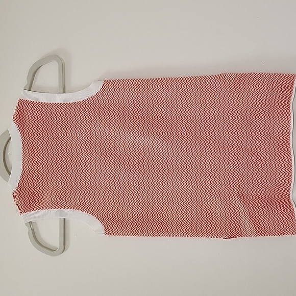 Tory Burch Sport Sleeveless Knit Top Orange White Chevron Size XS - Picture 10 of 17